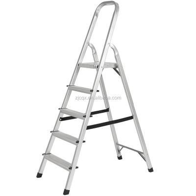 China Lightweight Aluminum Folding Ladders Multi Purpose Portable Folding Ladder 5 Step Home Step Ladder for sale