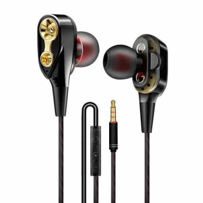 China In-Ear/Ear-hook Roreta Dual Drive Earphone In-Ear Sports Stereo Cable Headset With Mini Earbuds MIC Headphones for sale