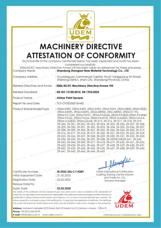 CE - Shandong Zhongren New Material Technology Co.,LTD