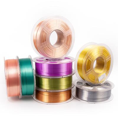 China PLA filament 1.75mm silk filament 3d printer filament silk shiny PLA silk printing different colors for sale