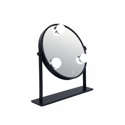 China Modern 3 LED Bulbs Moon Round Makeup Himirror Mini Mirror Makeup Mirror Holder for sale