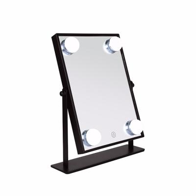 China 4 LED Bulbs Mini Modern Makeup Hollywood Mirror Promotion Gift Smart Mirror for sale