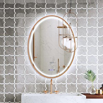 China Popular Bath Oval Bright Smart Wall Led Demister Bath Room Wall Bathroom Mirror With Lights Bath Led Mirror for sale