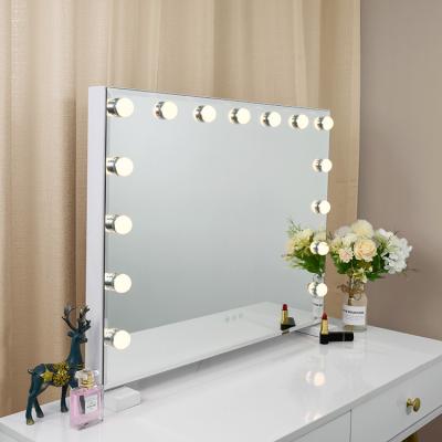 China Modern Magnifying Mirror 15 Bulbs Vanity With Led Light Makeup Mirror Salon Mirror for sale