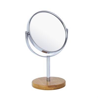 China One Side Normal Professional Vanity Mirror Brushed Nickel, 1x/10x Two Side Magnified, True Color, Bamboo Base for sale