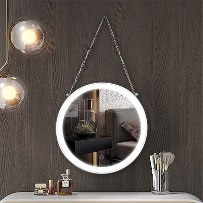 China Hollywood wall mounted maquillaje mirror espejo round aluminum alloy frame lighted decorative wallmakeup mirror for dressing room for sale