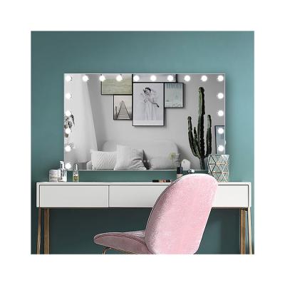 China Large Size Living Room Hollywood Style Lighted Floor Stand Led Dressing Mirror Integral Mirror With Light for sale