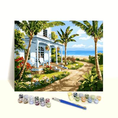 China Eco-Friendly And Not Fade Custom Art Canvas Wall Decor DIY Landscape Painting By Number Kits for sale