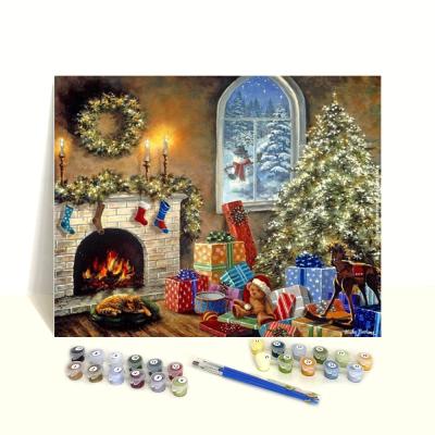 China Eco-Friendly And Not Fade Wholesale DIY Personalized Canvas Christmas Gift Acrylic Paint By Numbers For Adult for sale