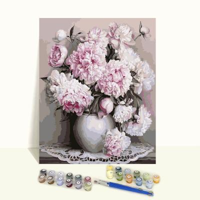 China Eco-Friendly And Not Fade Wholesale Unframed Handmade Flower Oil Rose Custom Diy Paint By Number for sale