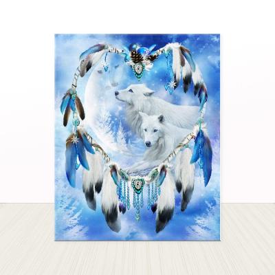 China Wholesale DIY Animal Wolf 5D Full Square Environmental Friendly Diamond Painting Kits For Home Decor for sale