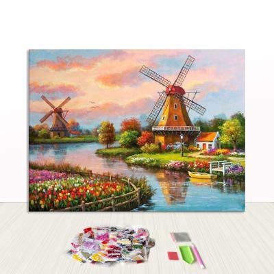 China Round Beads Landscape Custom Handicraft Art Kit 30x40 Diy Diamond Painting Personalized Rhinestones From Photo for sale