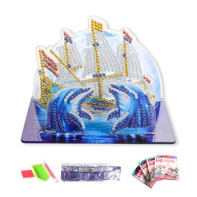 China Environmental Friendly DIY Crafts Dophin Kits Set Animal Diamond Painting Puzzle On Acrylic for sale