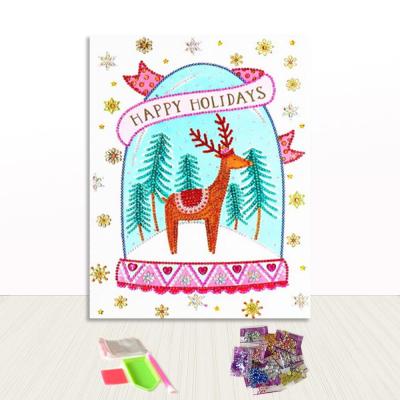 China Simple 5D Picture Deer Eco-friendly Christmas Diy Diamond Painting For Kids for sale