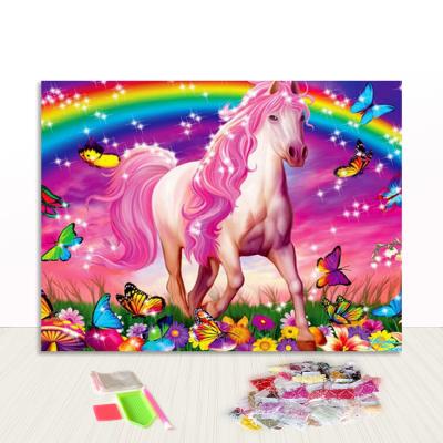 China 26 beads the latest faceted 3D Art Rainbow Colorful Full Drill Diamond Painting Unicorn for kids for sale