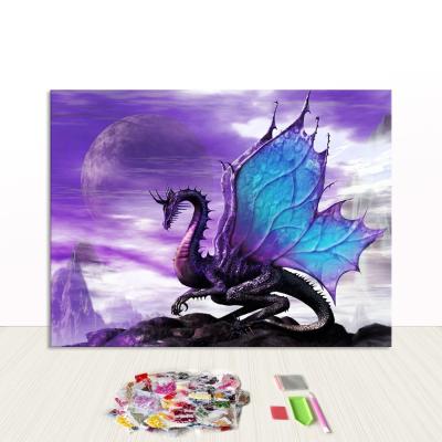 China Round Beads Colorful Animals 5D Art Dragonfly Dragon Diamond Paintings Kit For Kids for sale