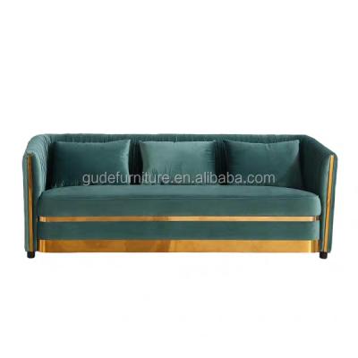 China Easy Installation Living Room Furniture Gold Stainless Steel Sofa For Sale GD-SF02@1 for sale