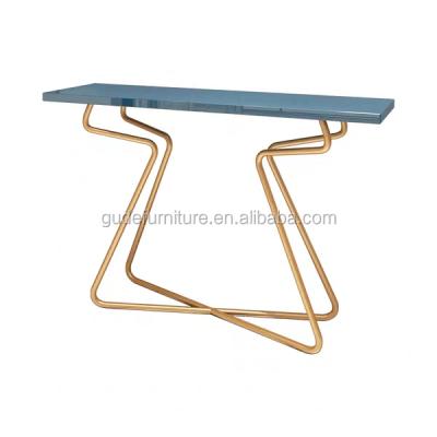 China Foshan factory European antique gold console table metal for hall way GD-ST041 for sale