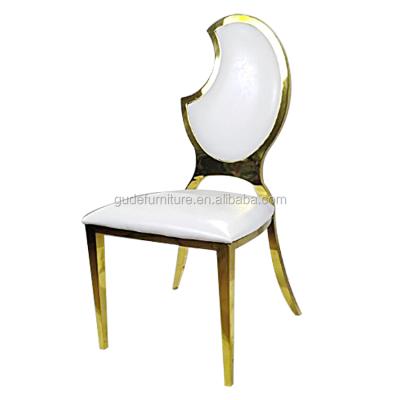 China Wholesale Popular Luxury Gold Stainless Steel Frame Bride Groom Wedding Chairs Furniture For Wedding Dining for sale