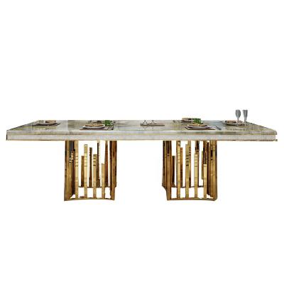 China Modern Furniture Marble Top Indoor Dining Table with Stainless Steel for Dining Room GD-TB004 for sale