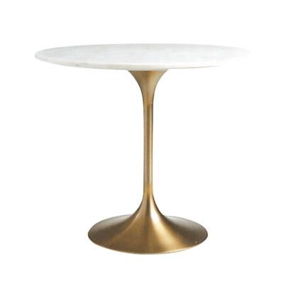 China European antique simple modern coffee table gold color stainless steel side white marble top coffee table for home hotel for sale