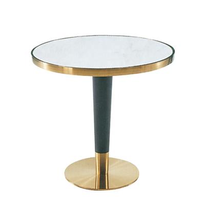 China European antique coffee table simple modern gold color stainless steel white marble top low coffee table for home hotel for sale