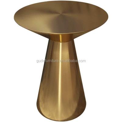 China CT005@1 European antique modern round gold color coffee table stainless steel round end table for sale