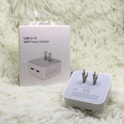 China Mobile Phone Original Logo 35w Dual USB-c Charger For Phone 12 Pro Max Pd Fast Charging Double Type-c 13 14 Usb AdapterPopul Ports for sale