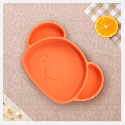 China Cute Factory Oem Customized BPA Free Silicone Baby Plate Strong Suction Dinnerware Sets plate For Toddler Children Kids for sale