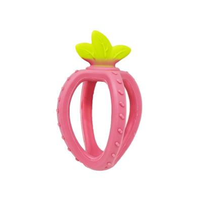 China Baby Cleaning Silicone Strawberry Teething Ball & Training Toothbrush BPA-Free Bitzy Biter Soothe gums Multiple Textures for sale