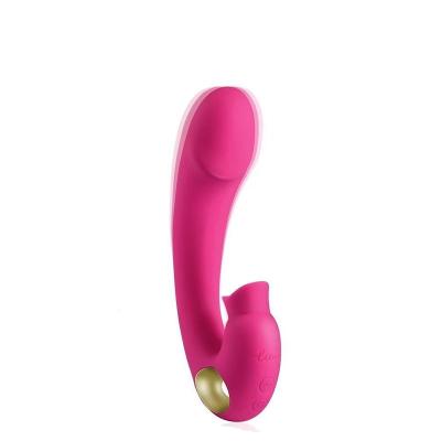 China Multi-speed Vibration + Licking Silicone Battery Thrusting Rotation Dildo Toy G Spot Rabbit Telescopic Sucking Vibrator For Women for sale