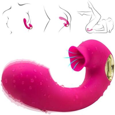 China Multi-speed Vibrations + Licking Dildo Vibrator G Spot For Women for sale