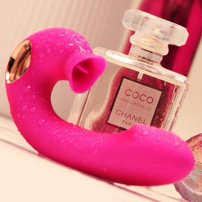 China Multi-speed vibration + licking clitoral sucking sex Toy For Women Play vibration G spot stimulation couples vibrator wearable silicone for sale