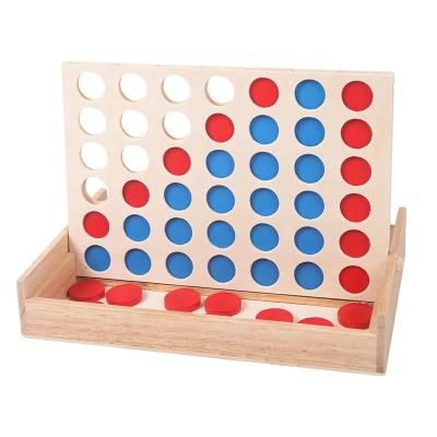 China Educational Intellectual Toys Connect Four Line 4 Classic Wooden Family Game Kids Toy Board Game Kids Four In A Row Game For Child for sale