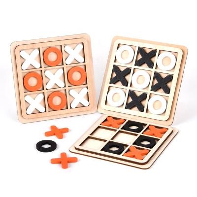 China Educational Wooden Toy Tic Tac Toe XO Board Game Tic Tac Toe Tool Educational Toy Tic Tac Board for sale