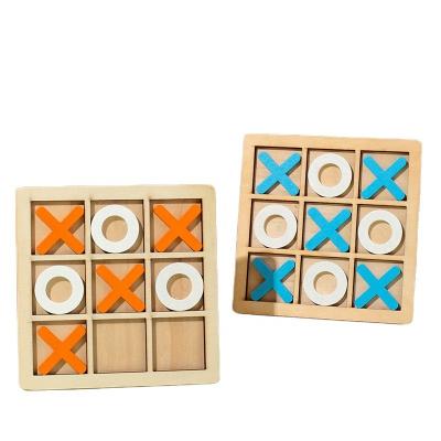 China Wooden Tic Tac Toe Educational Tool Tic Tac Toe Board Game Children's Learning Interactive Board XO for sale