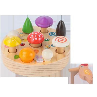 China Children's Toys Magnetic Woodpecker Insect Catching Toy Hand Eye Coordination Mushroom Picking Game Early Education Intelligence Development for sale