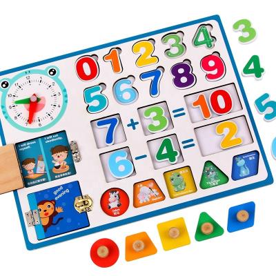 China Children's learing toys wooden children's digital math toys children's early study of counting children's intellectual development busy board for sale