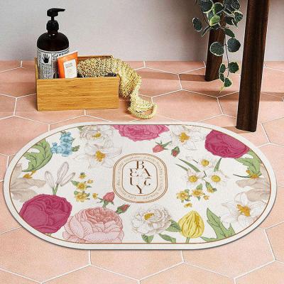 China Washable With Non Slip Water Absorbent Diatomaceous Earth Bath Mat Fast Dry Anti Slip Floor Mat Material Material for sale