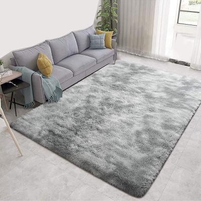 China Washable Dye Fluffy Fur Mat Area Rug For Bedroom Faux Plush PV Home Style Warm Blanket Decor Wholesale Washable for sale