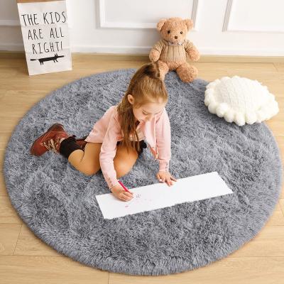 China Direct Sales Solid Color Sofa Mat Fur Rugs Carpets Rugs Washable Non-slip Round Living Room Rug For Bedroom for sale