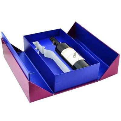 China Luxury Recycled Materials Sublimation White Wine Glass Boxes With Window 2 Bottle Carton Faster Shipping for sale