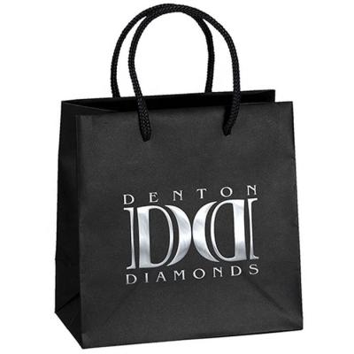 China Recyclable Premium Custom Logo Printed Paper Shopping Bag With Ribbon Handle for sale