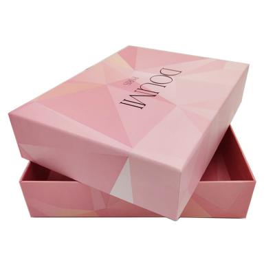 China Recycled Luxury Pink Custom Materials Logo Cardboard Cosmetic Set Gift Packaging Box With Insert for sale