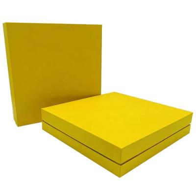 China Base Lid Separately Recyclable Rigid Paper Gift Box With Custom Yellow Color Printing for sale