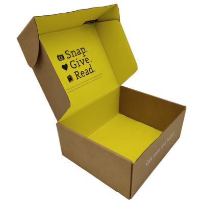 China Recycled Materials Manufacture Custom Brown Corrugated Box Flip Reinforced Storage Packing Shoe Paper Box for sale