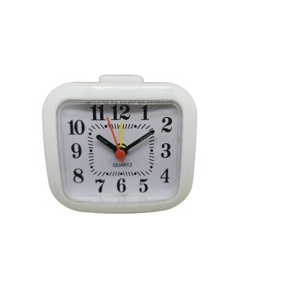 China Simple design plastic square handle table desk cheap mini clock for child for sale