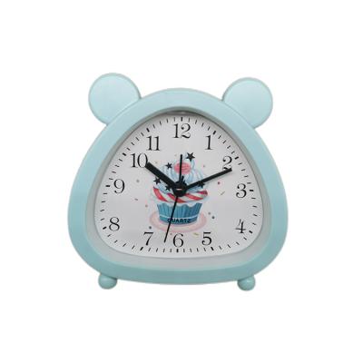 China Cute Kawaii Mini Desk Plastic Clock Of The Triangle For Children s Day Gift for sale