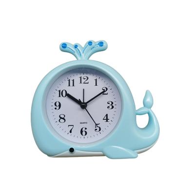 China Gift Plastic Kawaii Children s Day Desk Whale Shaped Clock For Child for sale