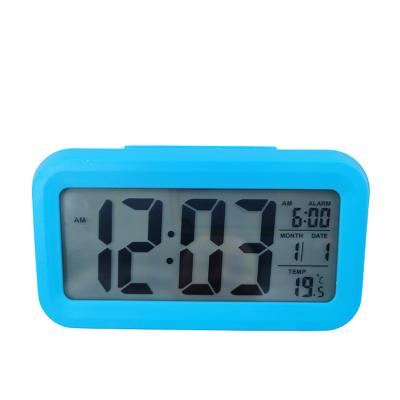 China LUMINOVA Custom LED LCD Display Gift Clock Promotional Bag Multifunction Table Desk Alarm Clock Weather Station Digital Pendulum for sale